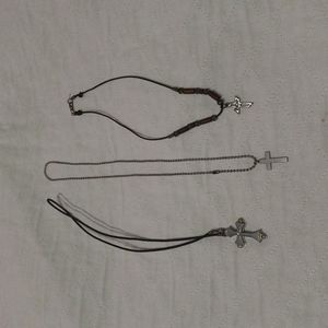 Mens 3 piece cross jewelry assortment